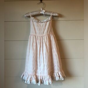 Laura Ashley Summer Dress Peach Ruffles Girls 6